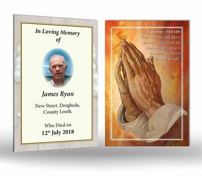 Praying Hands Memorial Wallet Card RT TRAD 04