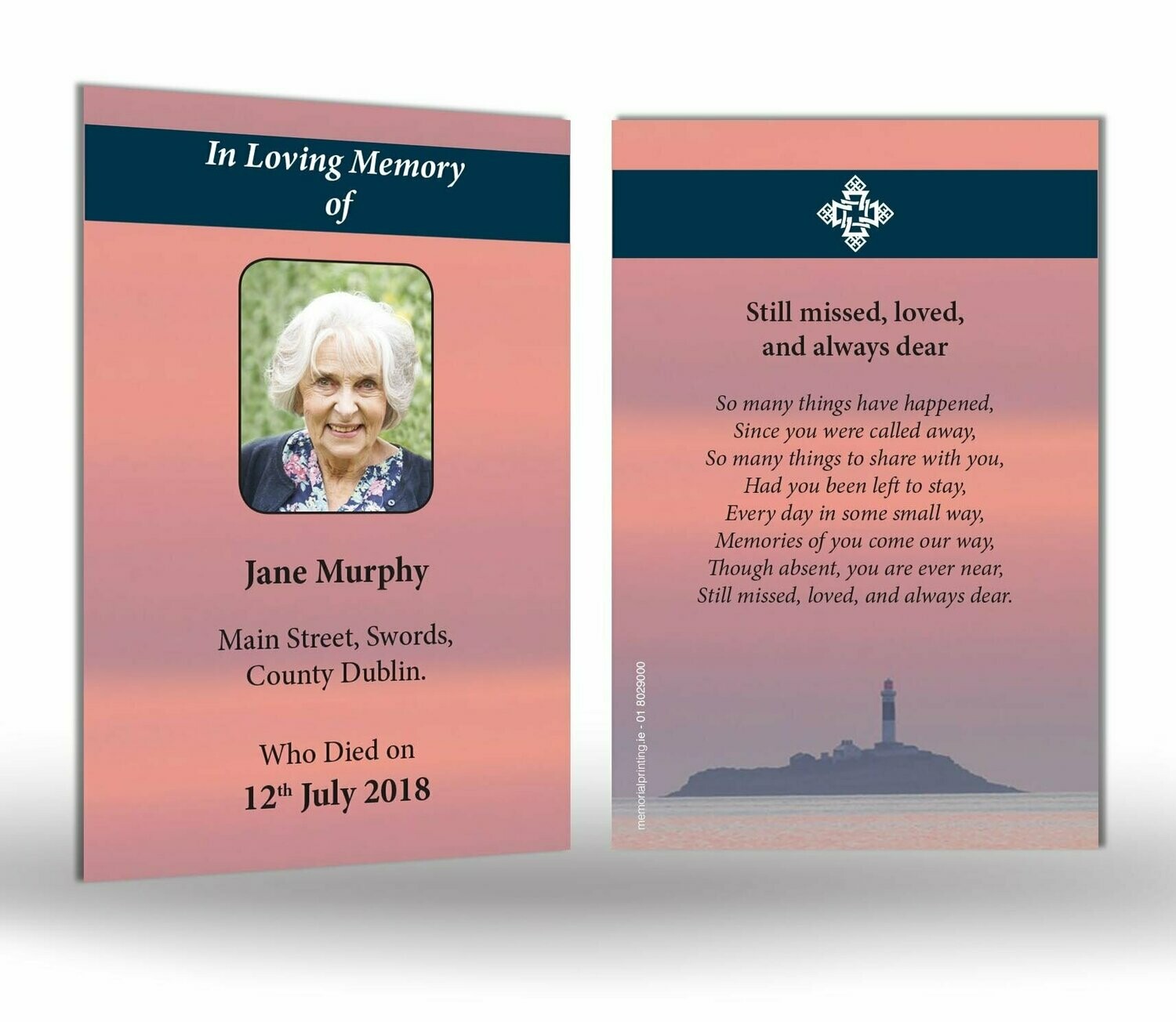 Lighthouse Memorial Wallet Card SC MC 08