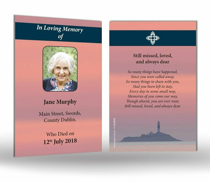 Lighthouse Memorial Wallet Card SC MC 08