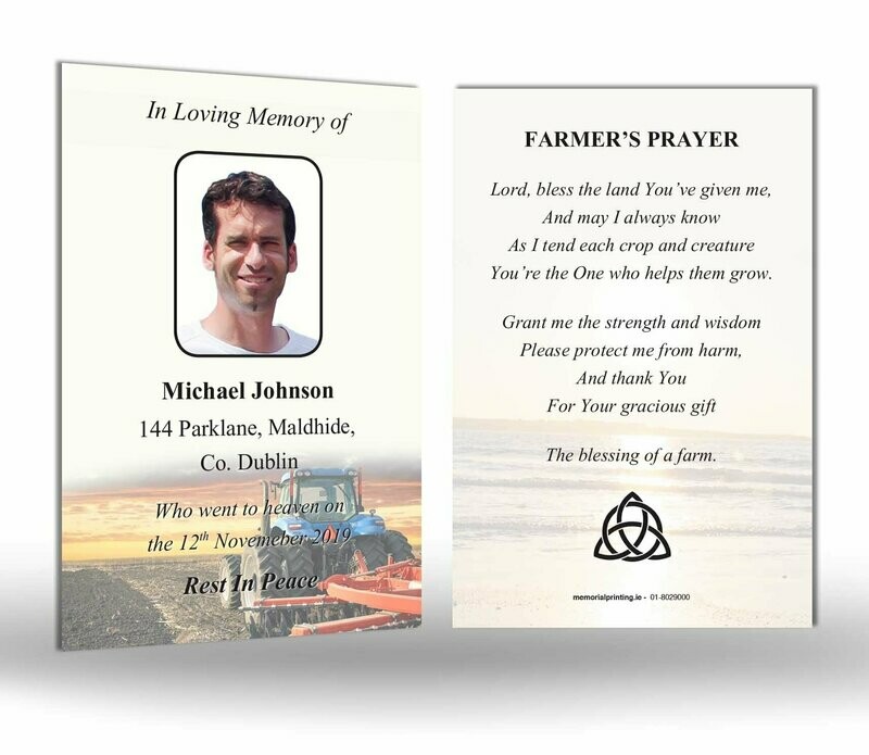 Farm/Tractor Memorial Wallet Card SO OC 01