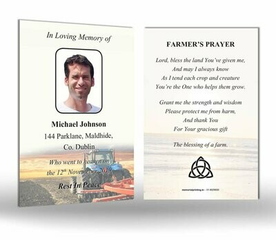 Farm/Tractor Memorial Wallet Card SO OC 01