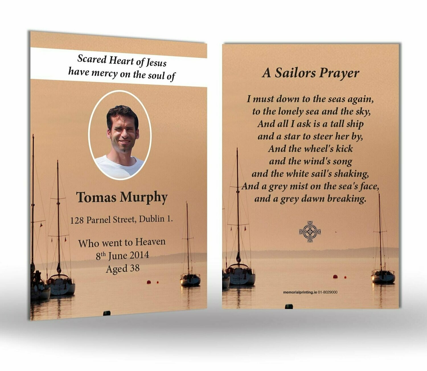 Sailing Boats Memorial Wallet Card SC IS 01 Sailing Boats Memorial Wallet Card SC IS 01