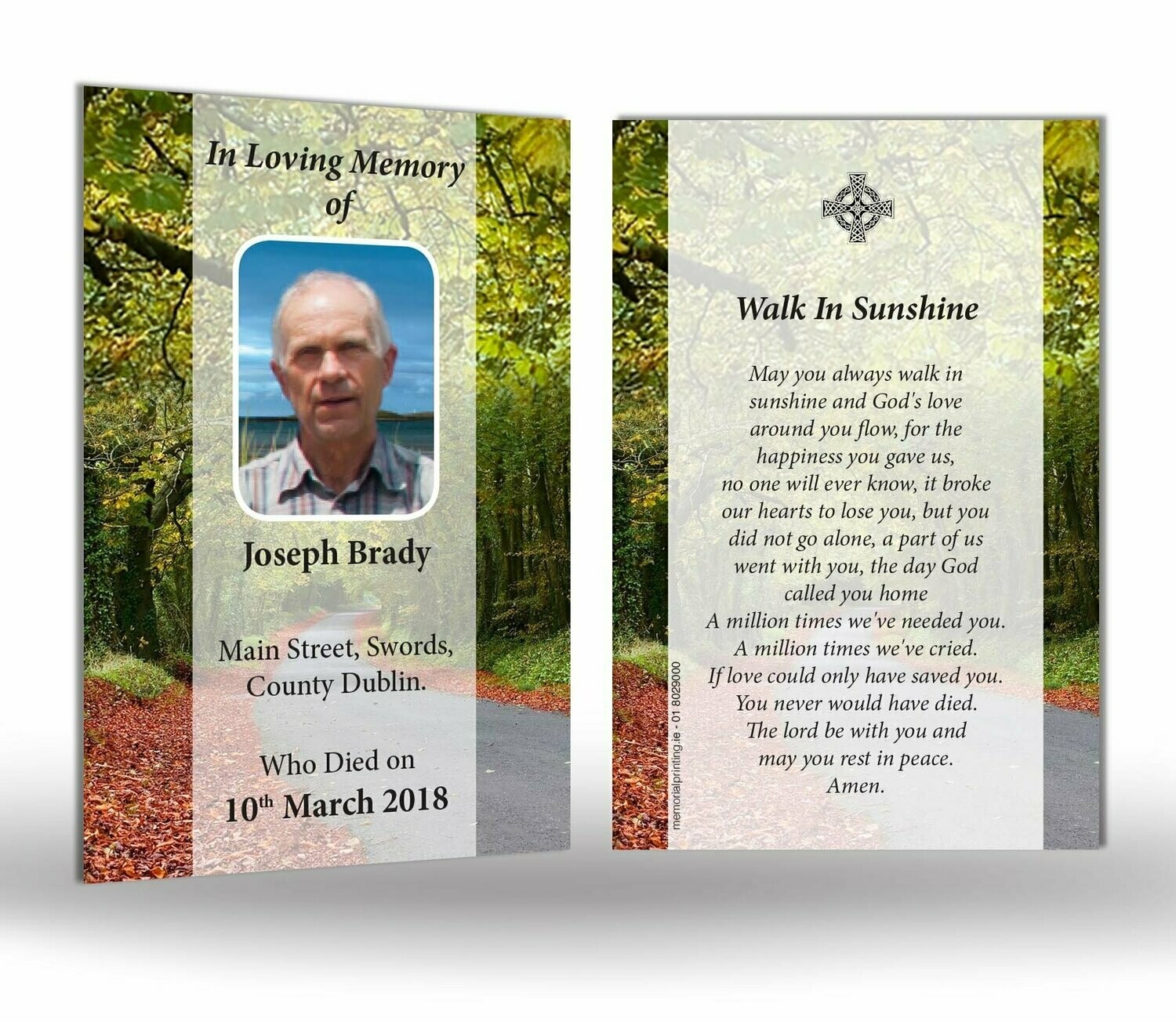 Scenic/Celtic Memorial Wallet Card SC MC 12