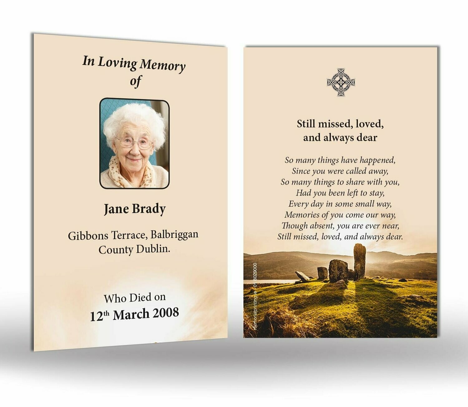 Scenic/Celtic Memorial Wallet Card SC MC 19 Scenic/Celtic Memorial Wallet Card SC MC 19