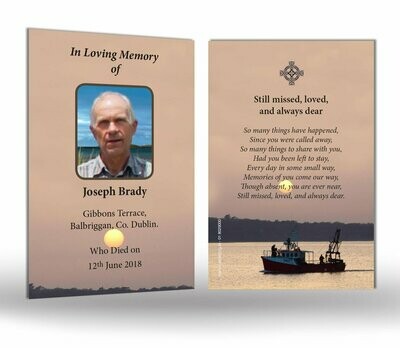 Fishing Boat Memorial Wallet Card SC MC 05