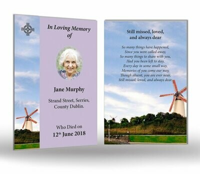 Windmills Memorial Wallet Card SC MC 04