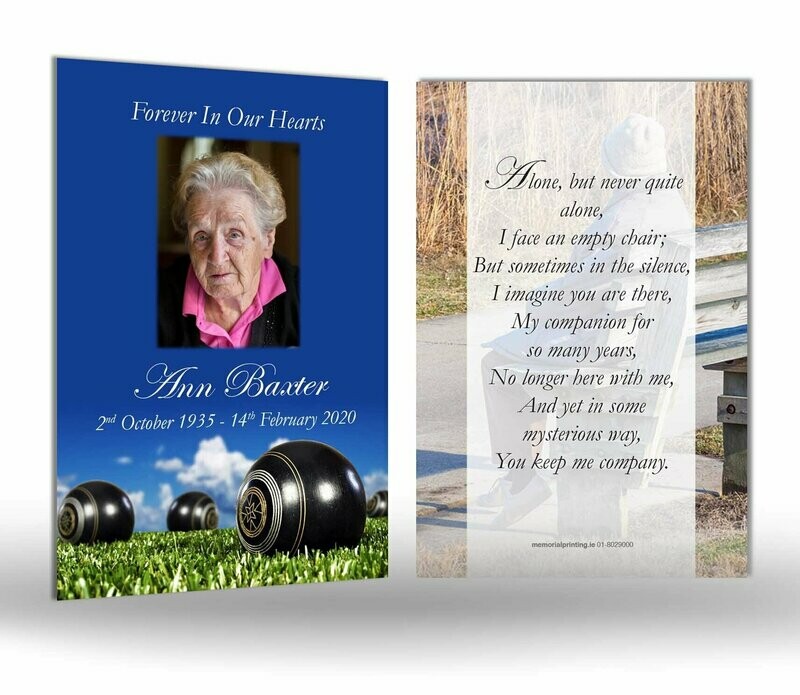 Bowls Memorial Wallet Card SO SP 04