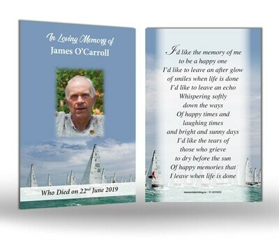 Sailing Memorial Wallet Card SO SP 008