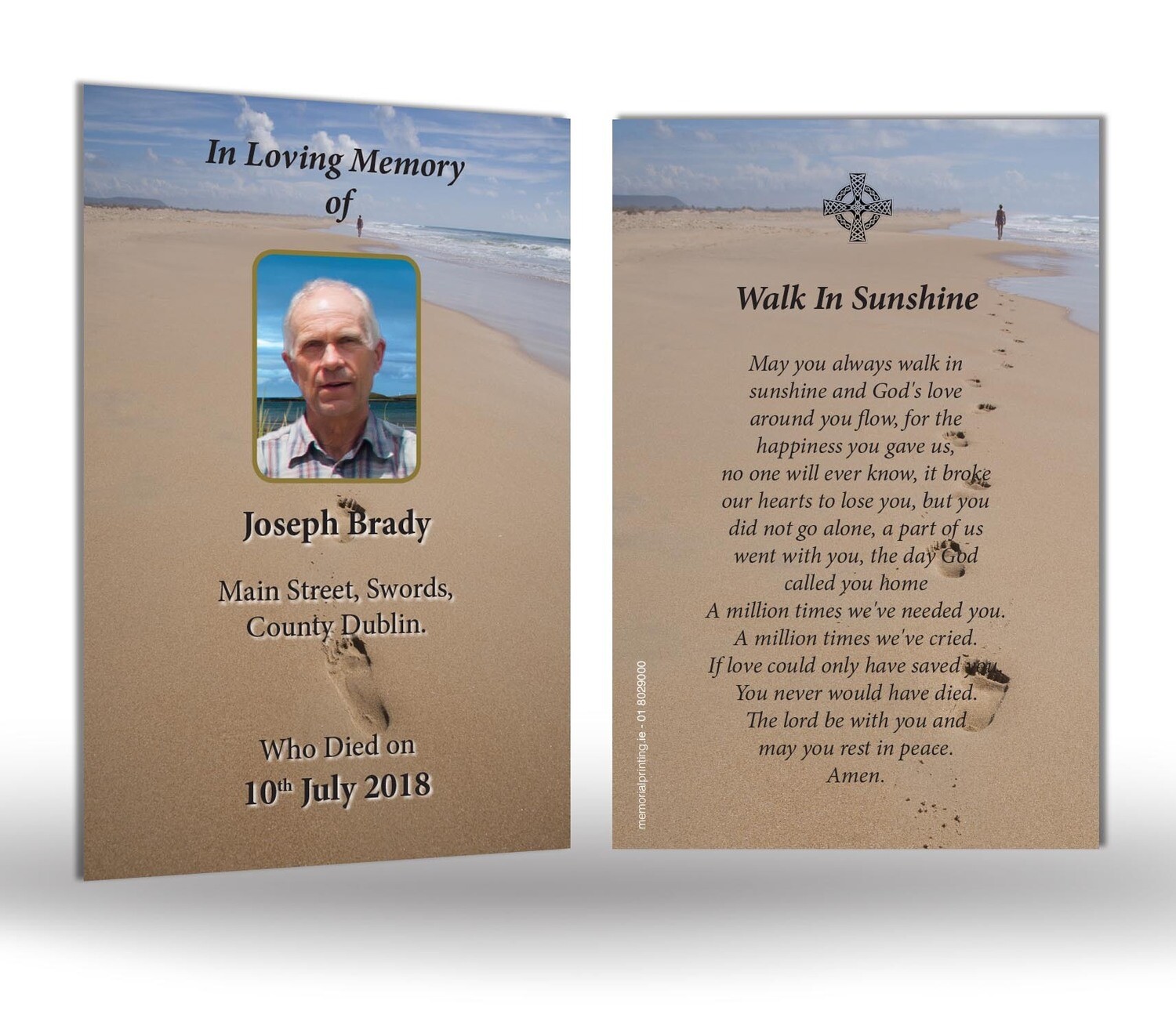 Footprints Memorial Wallet Card SC MC 01