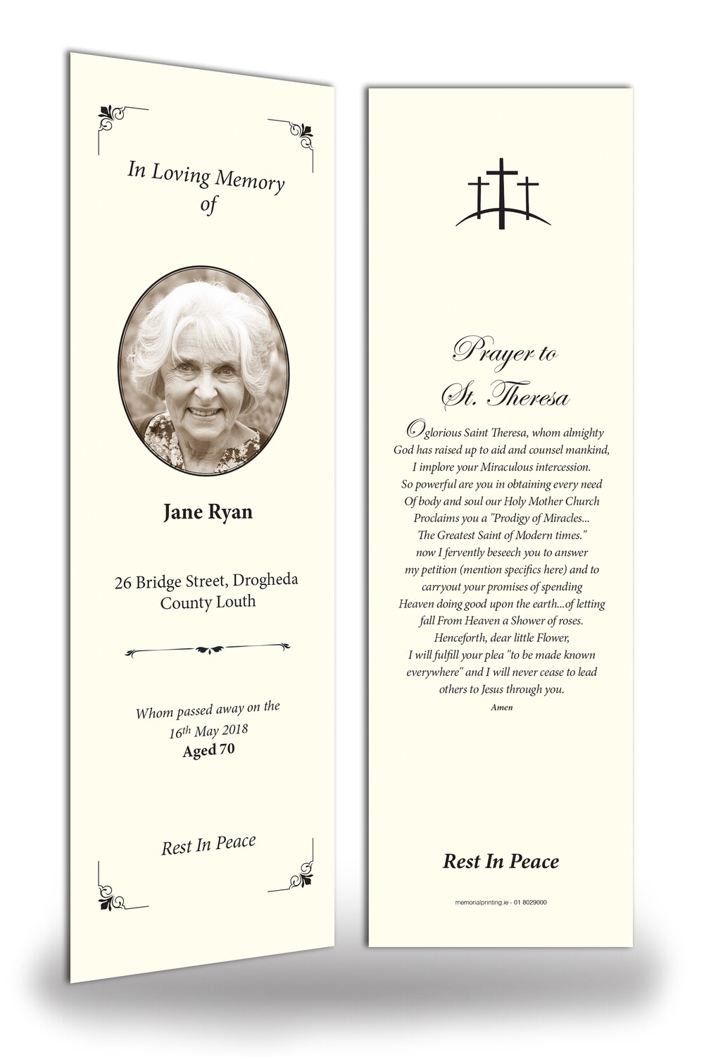 Memorial Bookmark RT TRAD 12