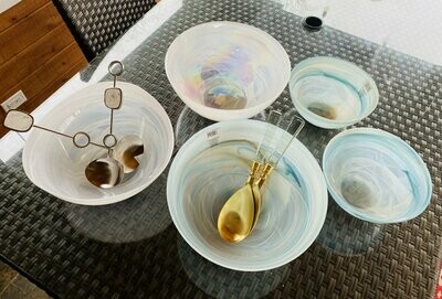 Assorted Alabaster Glass Bowls