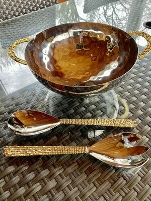 Stainless Steel gold brick bowls and serving utensils