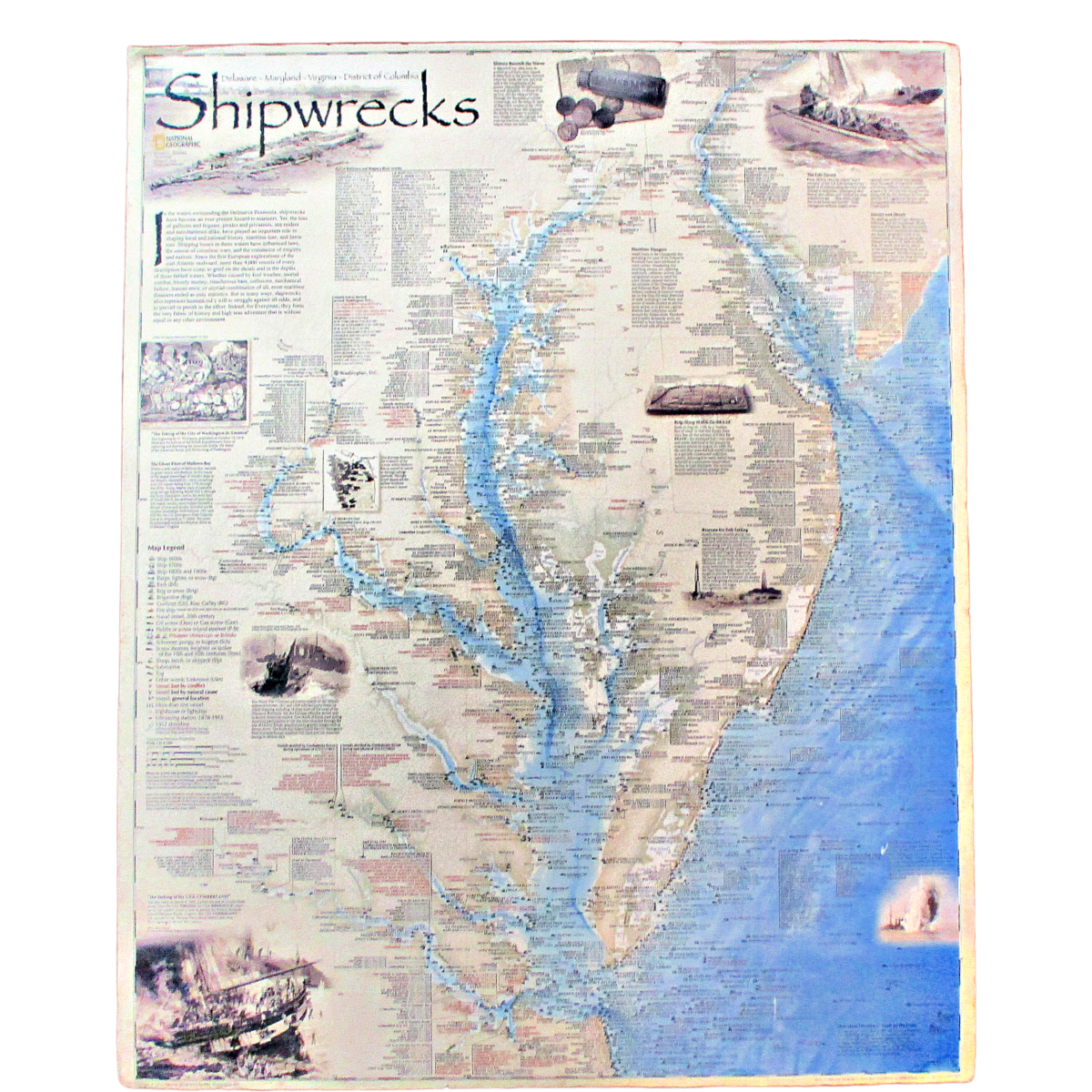 Rolled Shipwreck Chart of the Chesapeake Bay