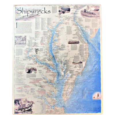 Rolled Shipwreck Chart of the Chesapeake Bay