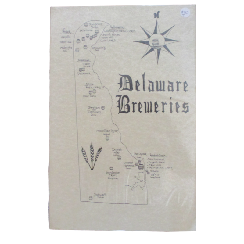 Delaware Breweries Artist Drawn Map by Jesse Kennedy