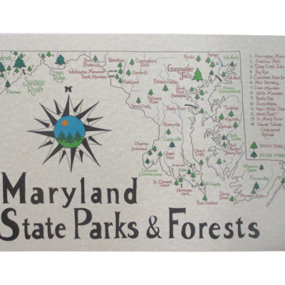 Artist Drawn Map of &quot;Maryland State Parks &amp; Forests&quot;
