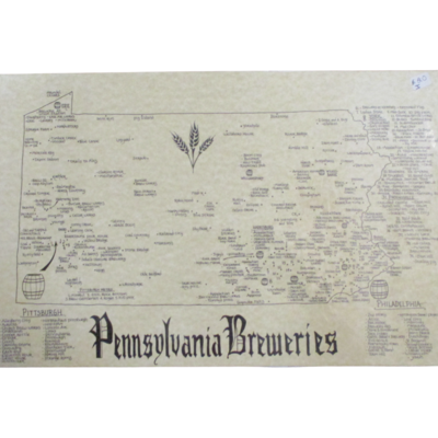 Artist drawn map of &quot;Pennsylvania Breweries&quot;