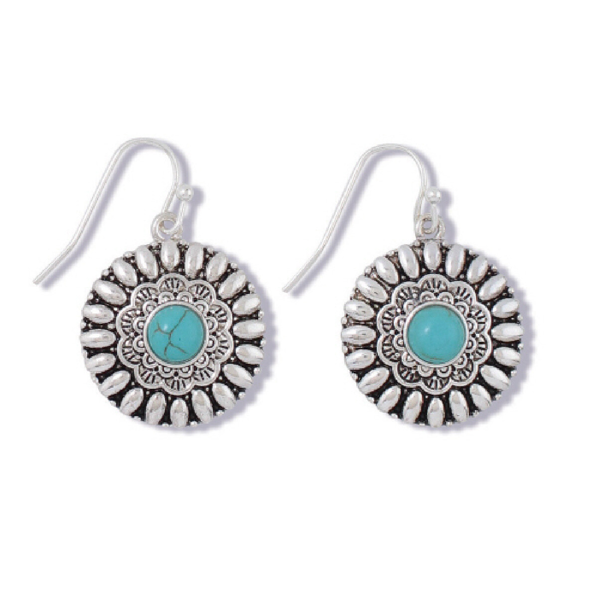 Turquoise &amp; Silver Color Earrings by Periwinkle