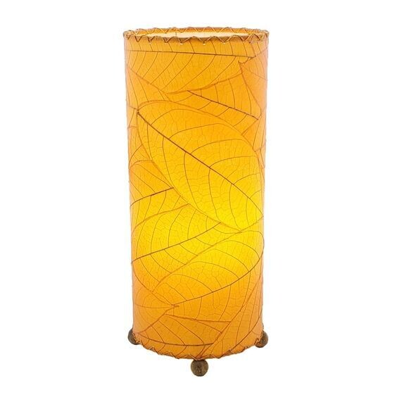 Cocoa Leaf Cylinder Table Lamp - Orange
