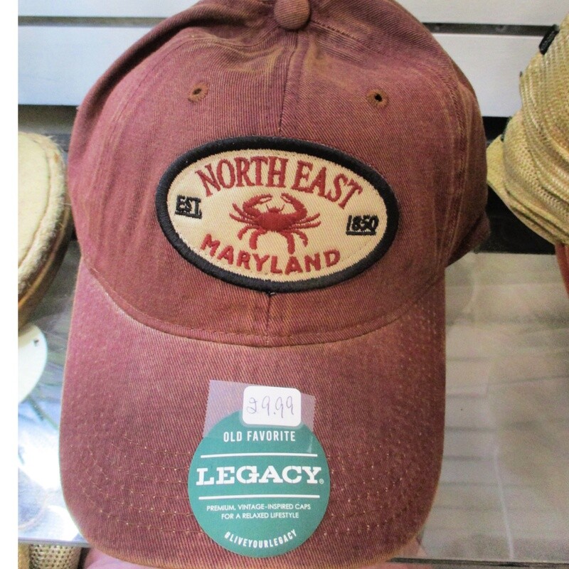 Legacy Hat with Red Crab and North East, Md