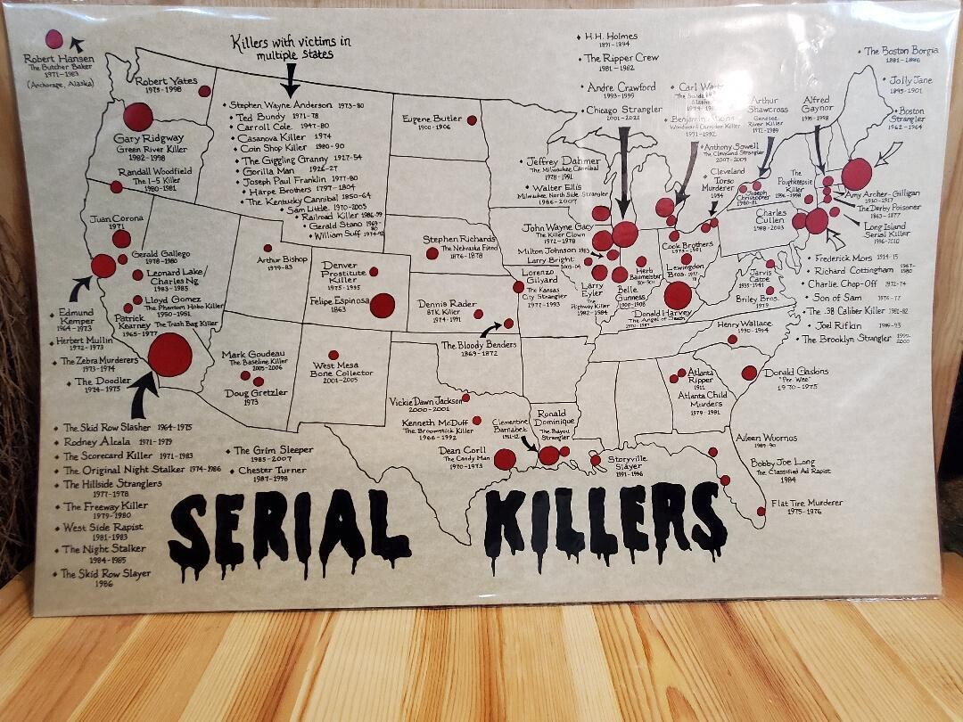 Artist drawn &quot;Serial Killer Map&quot;