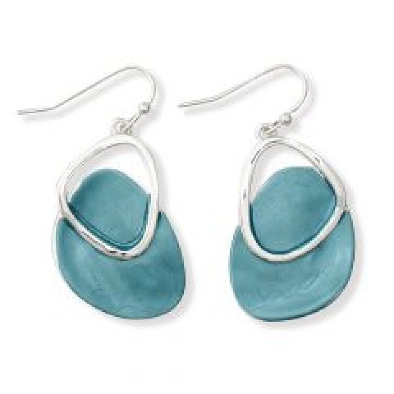 Periwinkle Earrings - Silver & Aqua