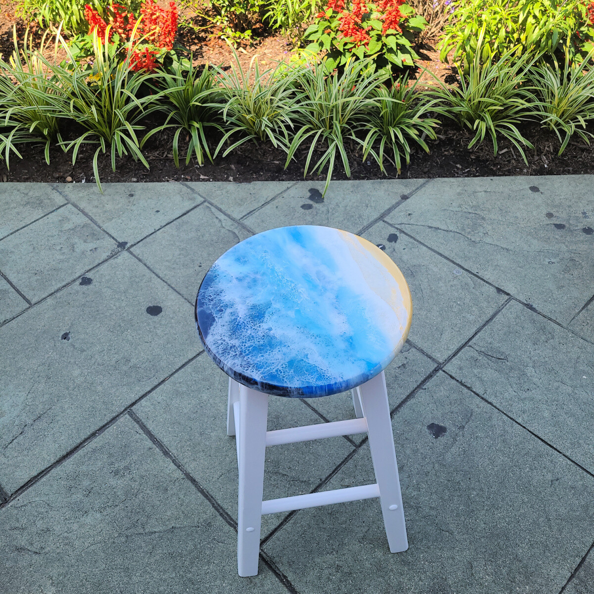 Ocean Resin Top Stool
