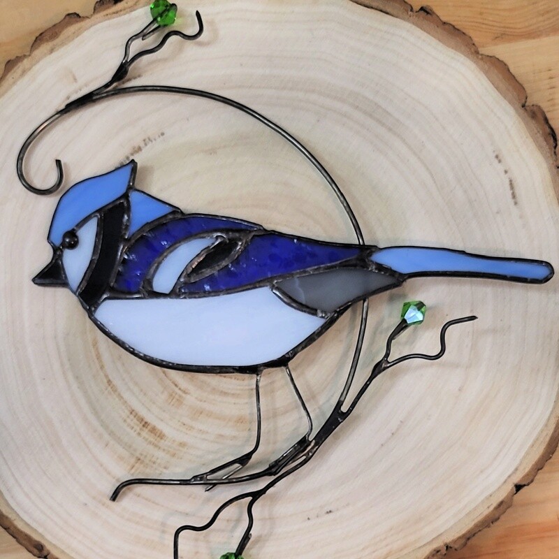 Stained Glass Blue Jay