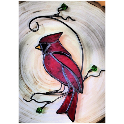 Stained Glass Cardinal