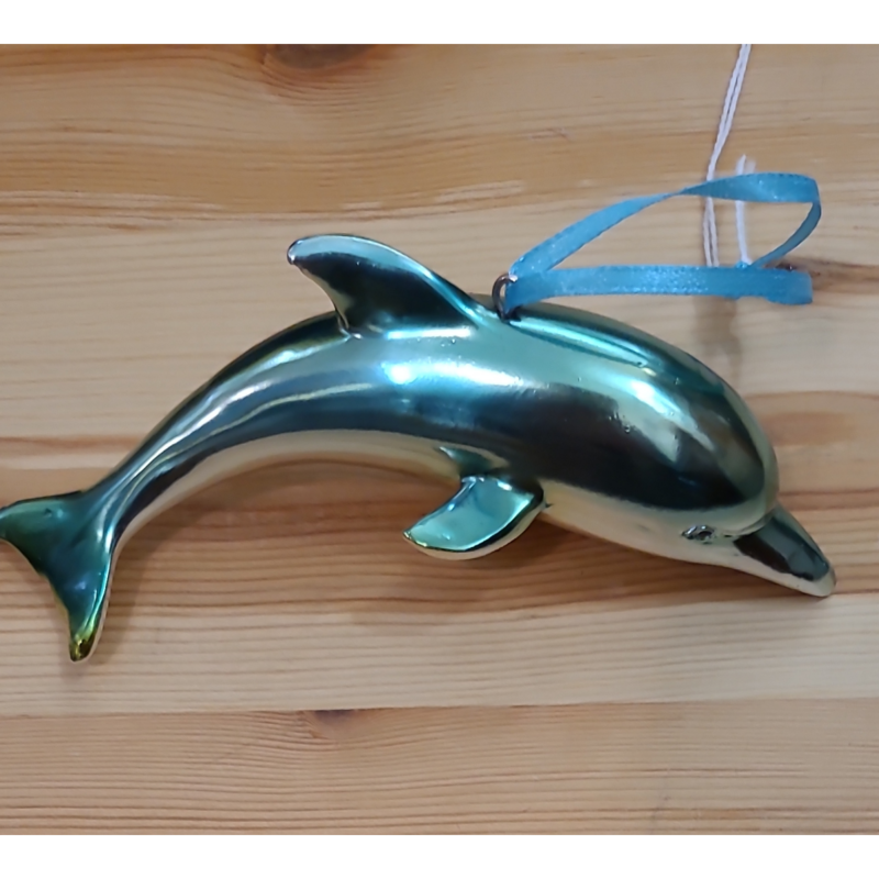 Iridescent Blue Dolphin Ornament