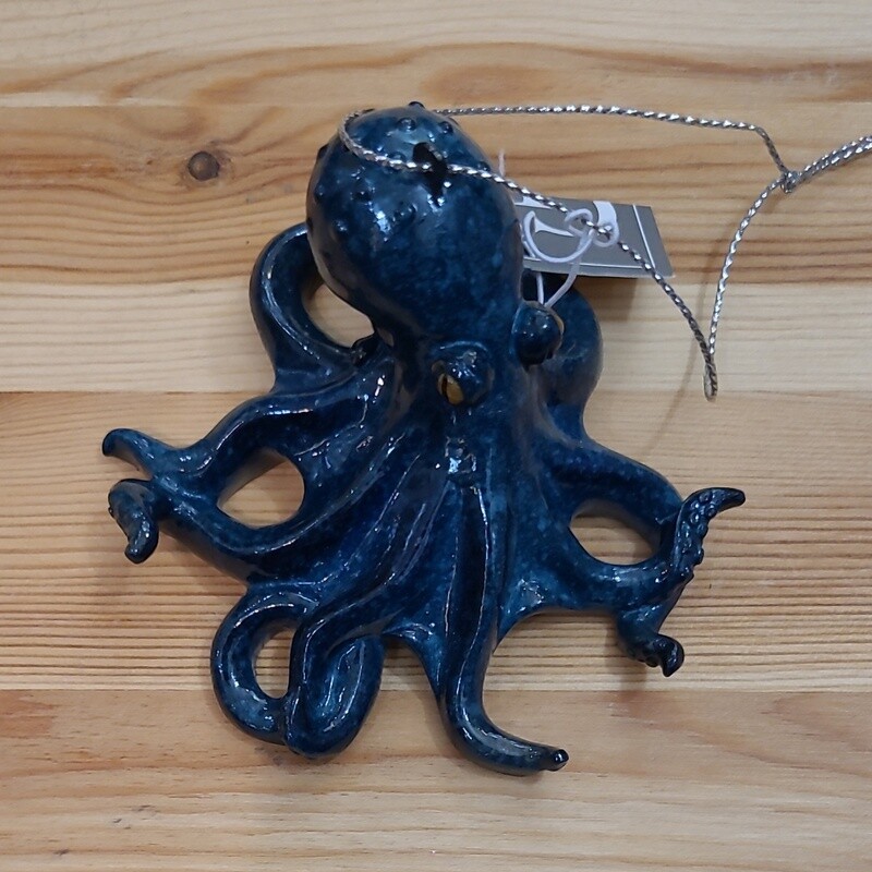 Iridescent Blue Octopus Ornament