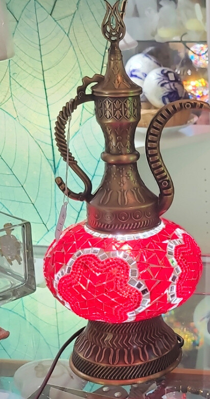 Red Mosaic Pitcher Lantern