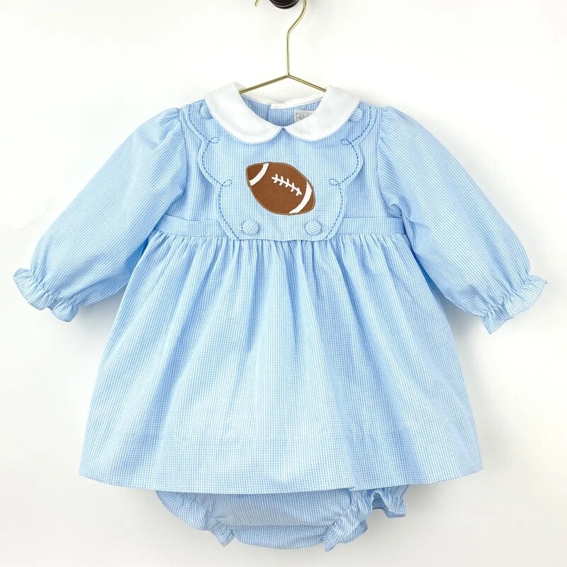 Football Applique Dress with Removeable Bib