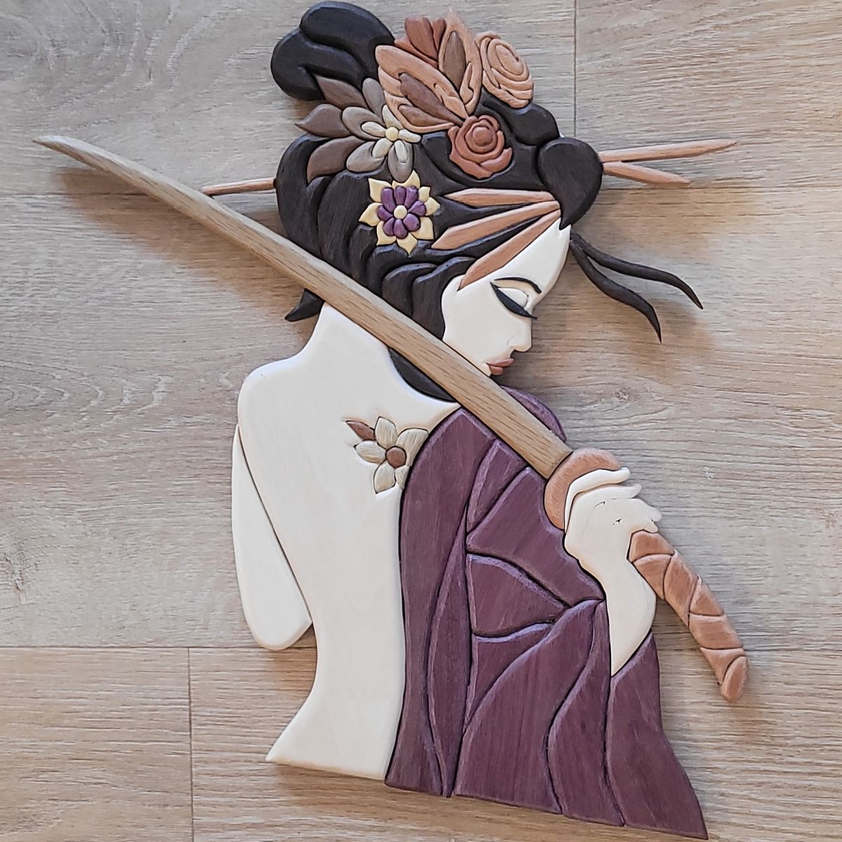 &quot;Geisha Girl&quot;  Intarsia by Gary Harvath - Elkton, MD