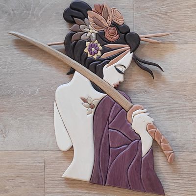 &quot;Geisha Girl&quot;  Intarsia by Gary Harvath - Elkton, MD