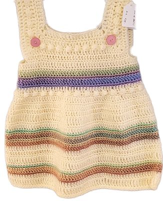 Baby Crocheted Dress - Yellow - Handmade in Newark, DE