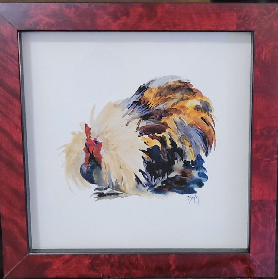 Original Watercolor Chicken by Paulette Smyth - Havre de Grace