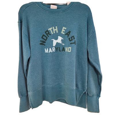 Super Soft Blue Sweatshirt w/ Heron &amp; North East design