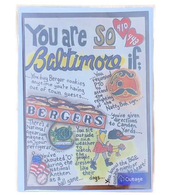 "You're So Baltimore" New design card - D J Kelly