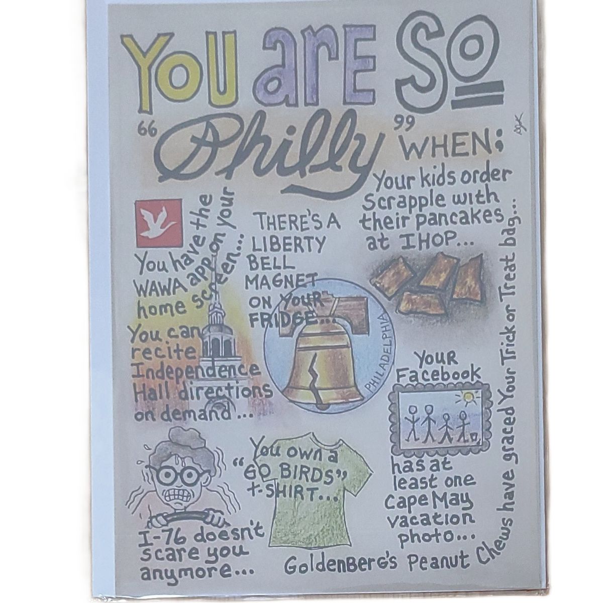 "You are so Philly." New design card by artist D. J. Kelly "You are so Philly." New design card by artist D. J. Kelly