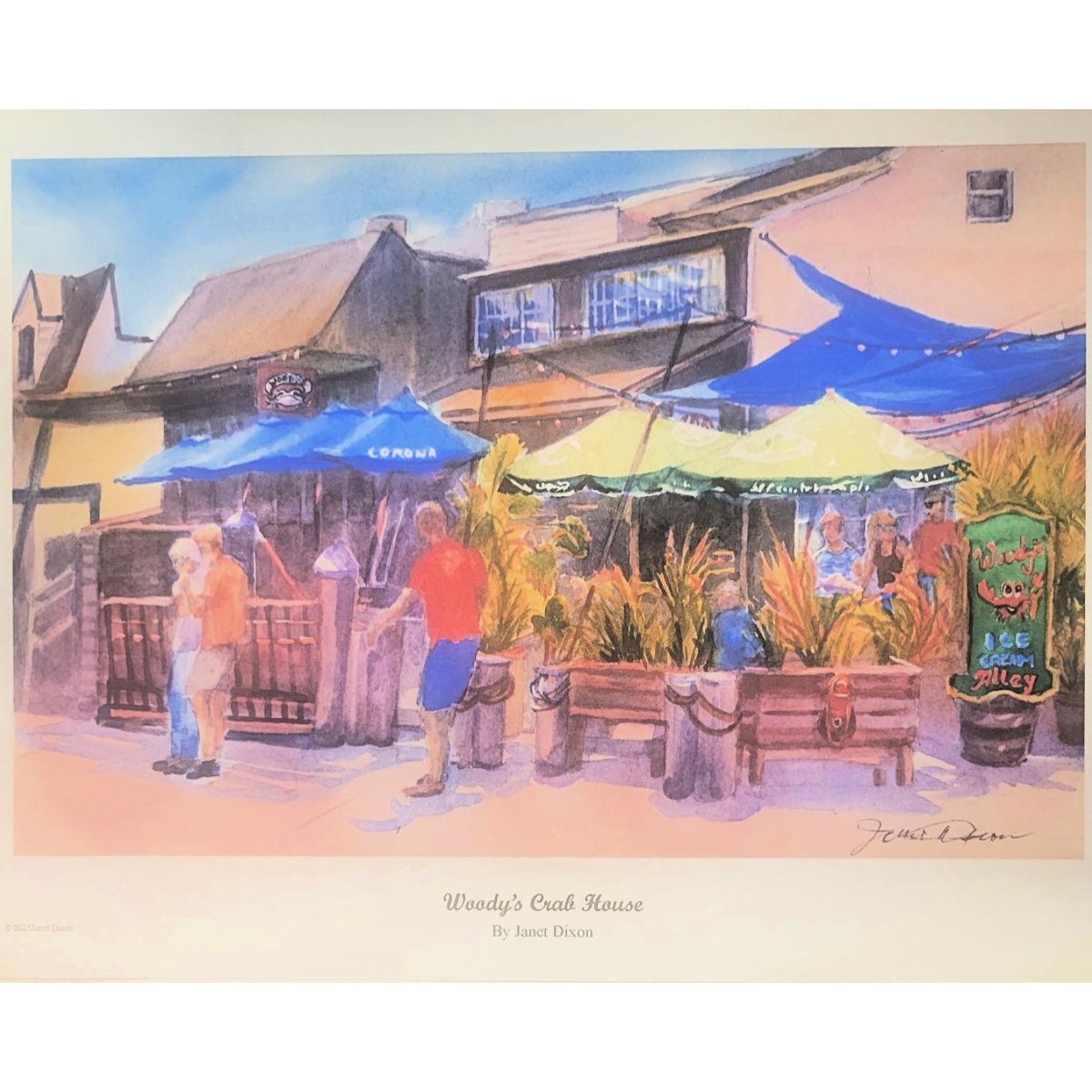 Woody&#39;s Crab House print by Janet Dixon North East, MD