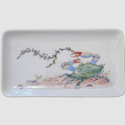 Hand-painted tidbit plate - Kathy Logue - Chester County, PA