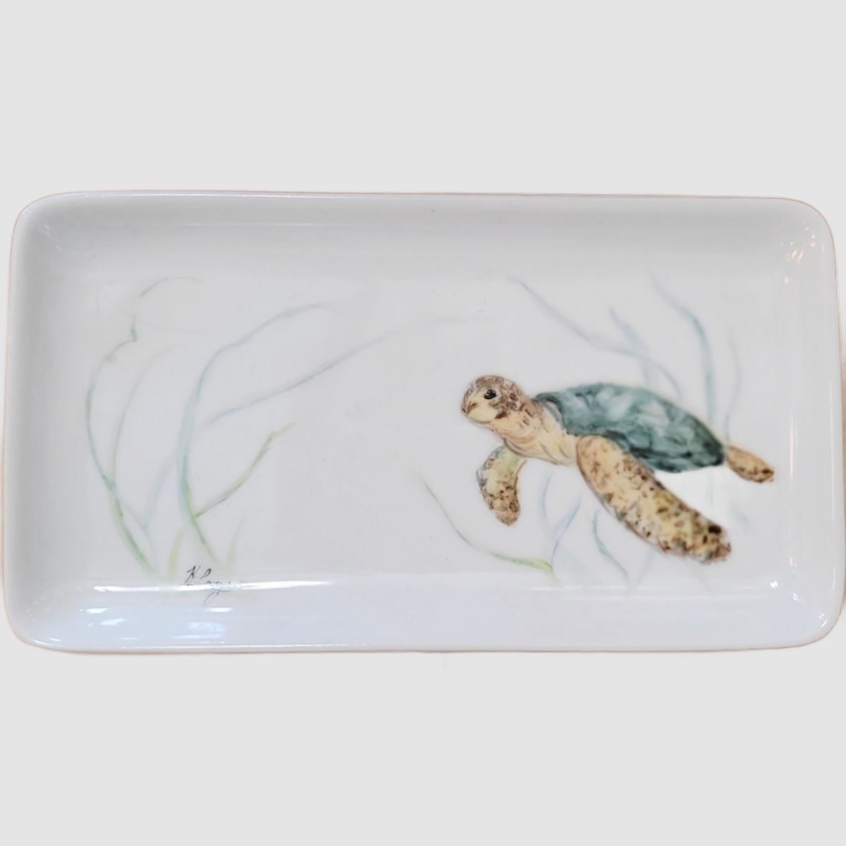 Hand-painted tidbit plate - Kathy Logue - Chester County, PA
