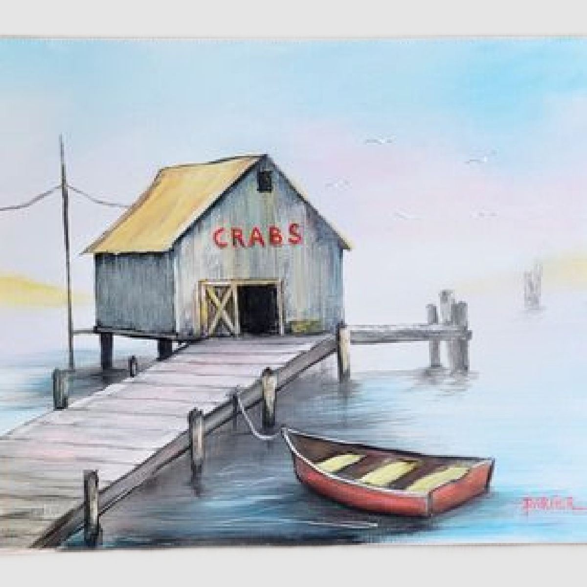 &quot;Crab Shack&quot; Acrylic by Bruce Parlier - North East MD