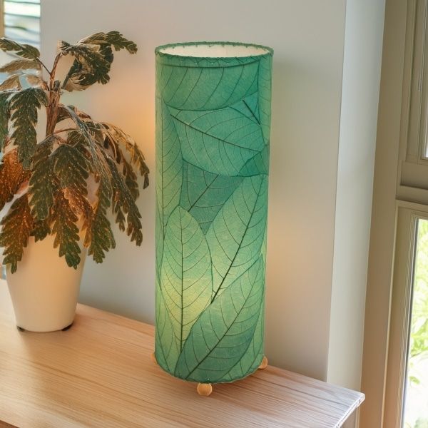 Eangee 24&quot; Cocoa Leaf Cylinder Table Lamp