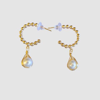 Pearl and 14k Gold Earrings Pearl and 14k Gold Earrings