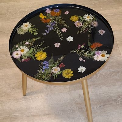 Flowered Resin Table made in North East, MD