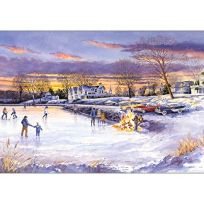 "Skating on Howard's Pond" signed &amp; numbered print by Geraldine McKeown