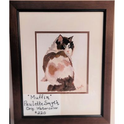 "Muffin" Watercolor by Paulette Smyth - Havre de Grace, MD