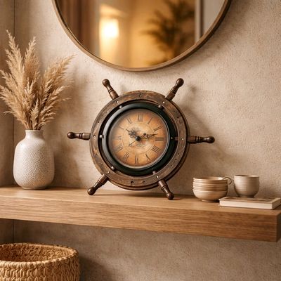 11.5 Inch Master of Destiny Ship Wheel Wall Clock